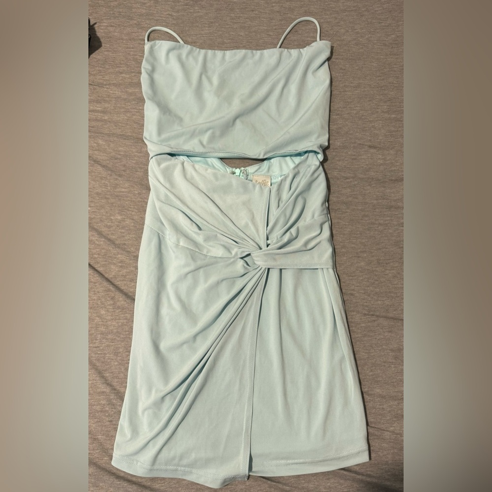 Selfie Leslie Light Blue Dress NWT